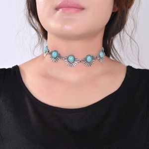 SOLD Run Wild Choker Turquoise Tribal Hippie
